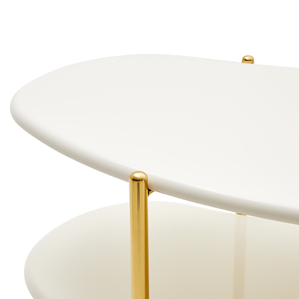 Sassani Cocktail Table - Pearl White/Gold