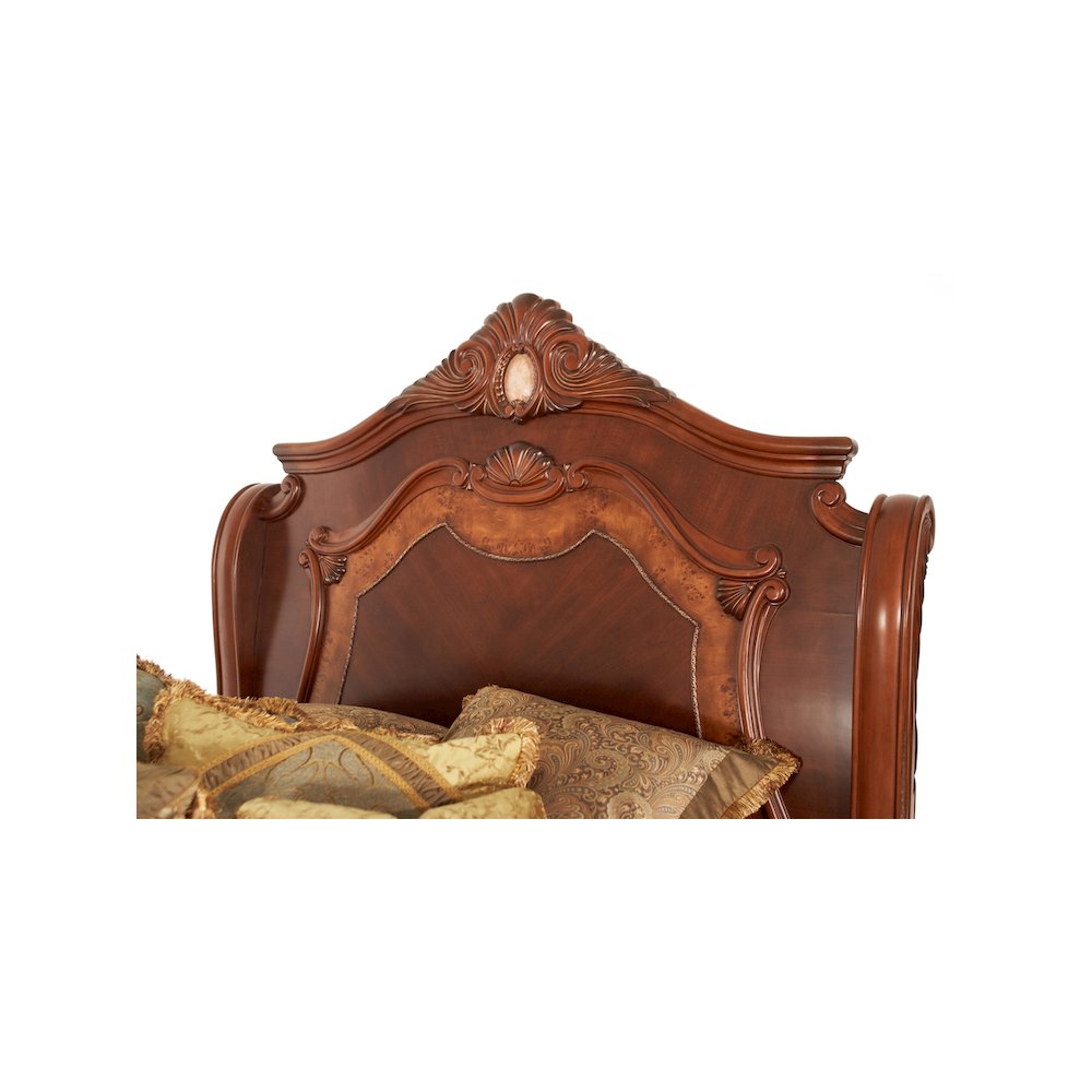 Cortina Queen Sleigh Bed - Honey Walnut