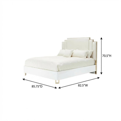 Palm Gate Eastern King Upholstered Bed - Cloud White