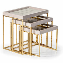 Carmela Nesting Tables, Set of 3 - Shimmer Ivory