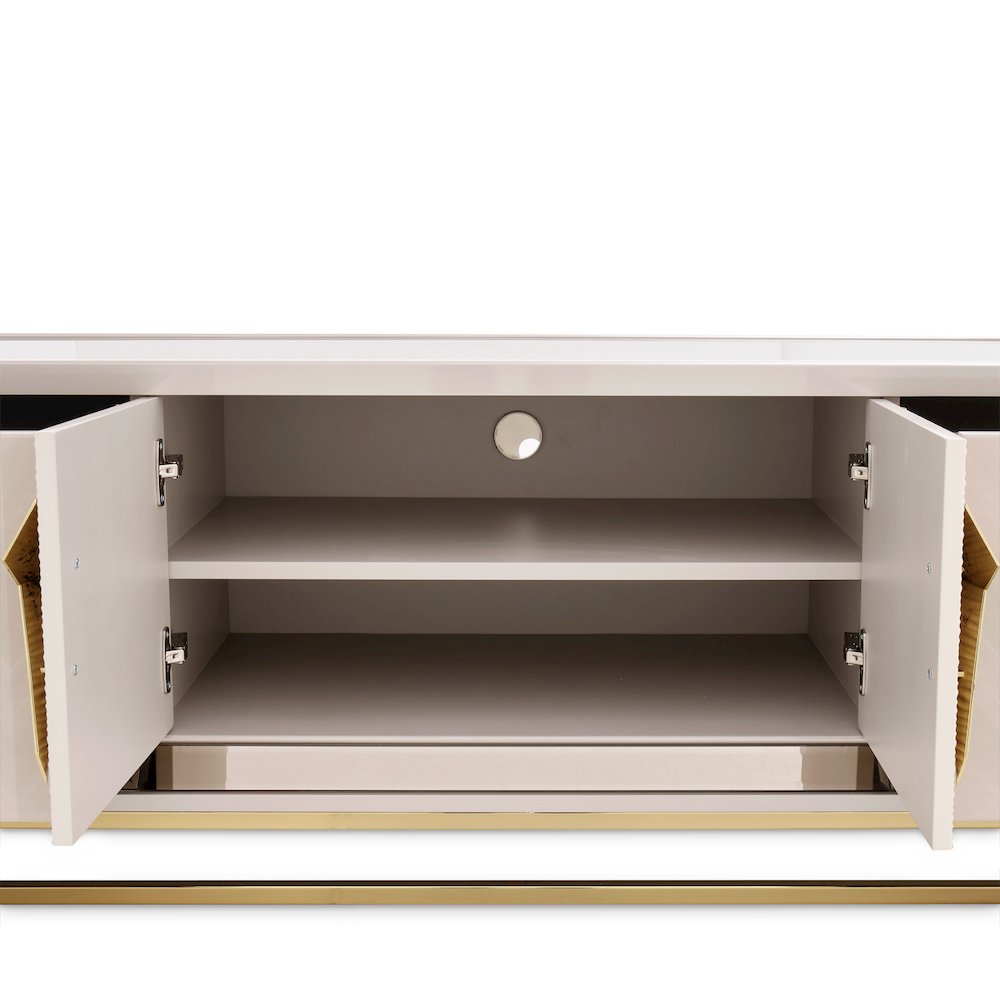 Carmela Media Cabinet - Shimmer Ivory