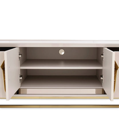 Carmela Media Cabinet - Shimmer Ivory