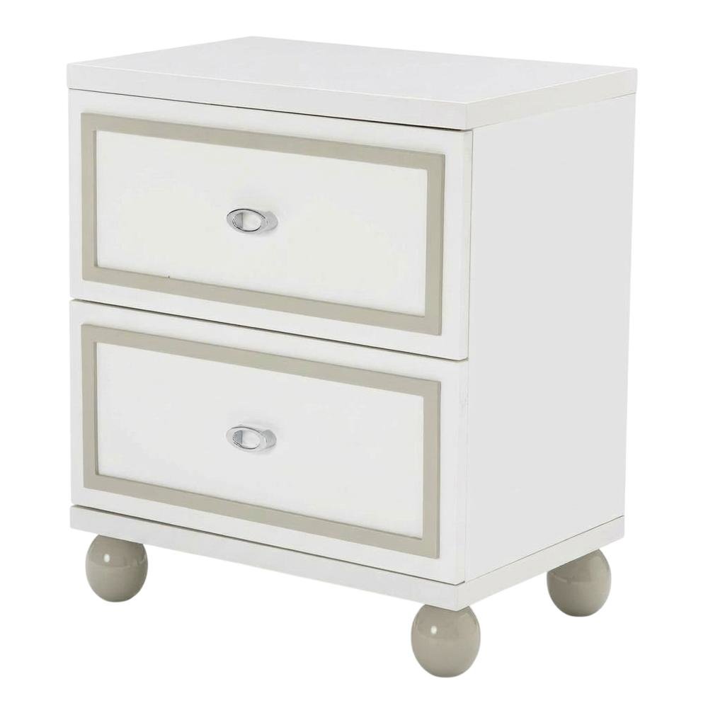 Cloud White Nightstand with Sleek Design and Durable Finish