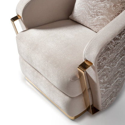 Carmela Accent Chair - Almond/Gold