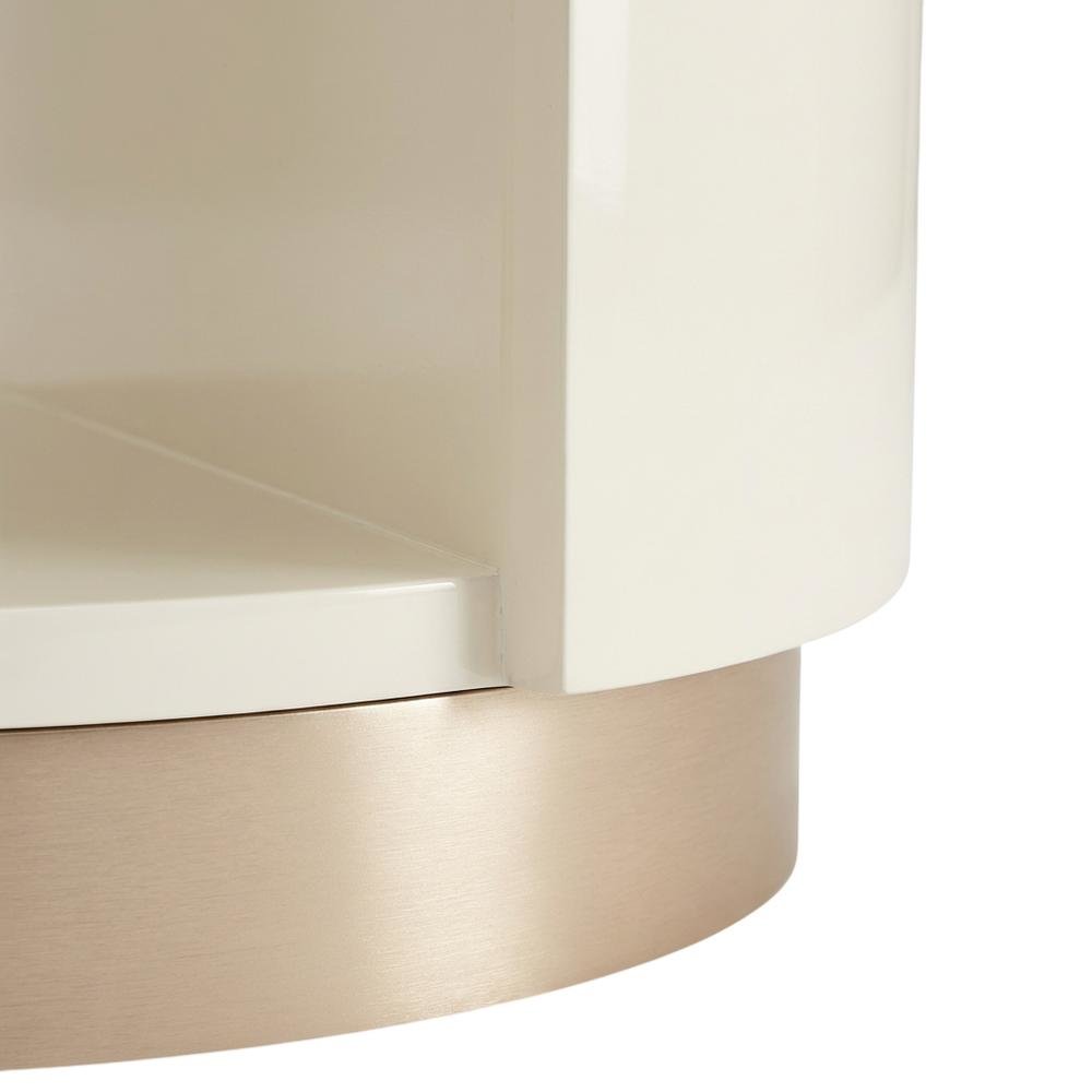 La Rachelle Round End Table  - Champagne