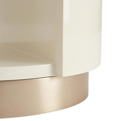 La Rachelle Round End Table  - Champagne