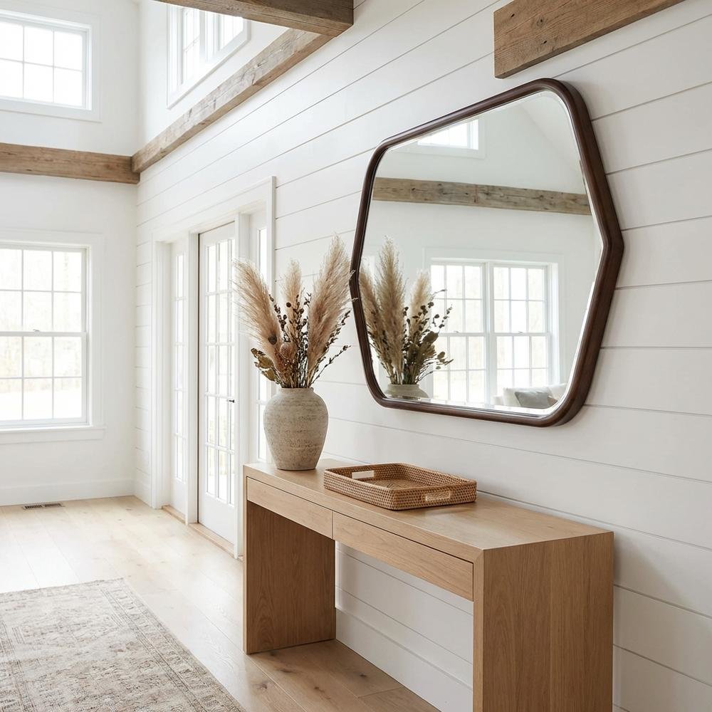 Houston Wall Mirror - Walnut