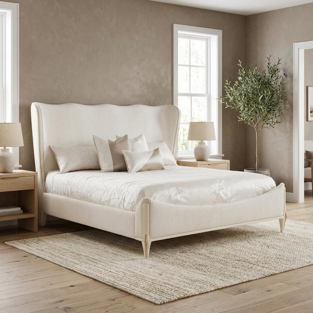 La Terrazza Queen Panel Bed - Creamy Pearl
