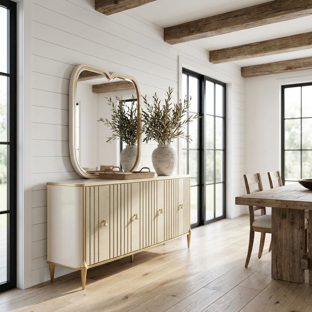 Scotts Square Sideboard with Wall Mirror - Light Champagne