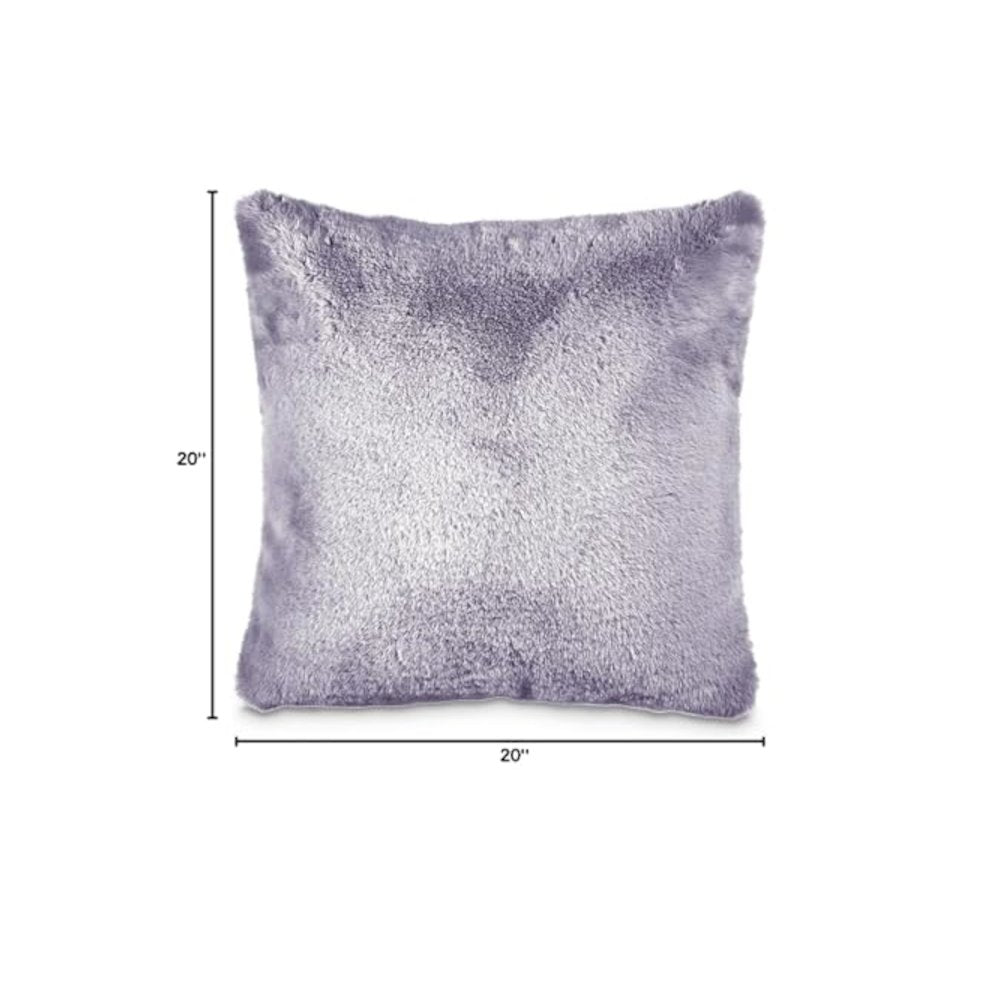 Hopps 20" Faux-Fur Throw Pillow, Set of 2 - Platinum