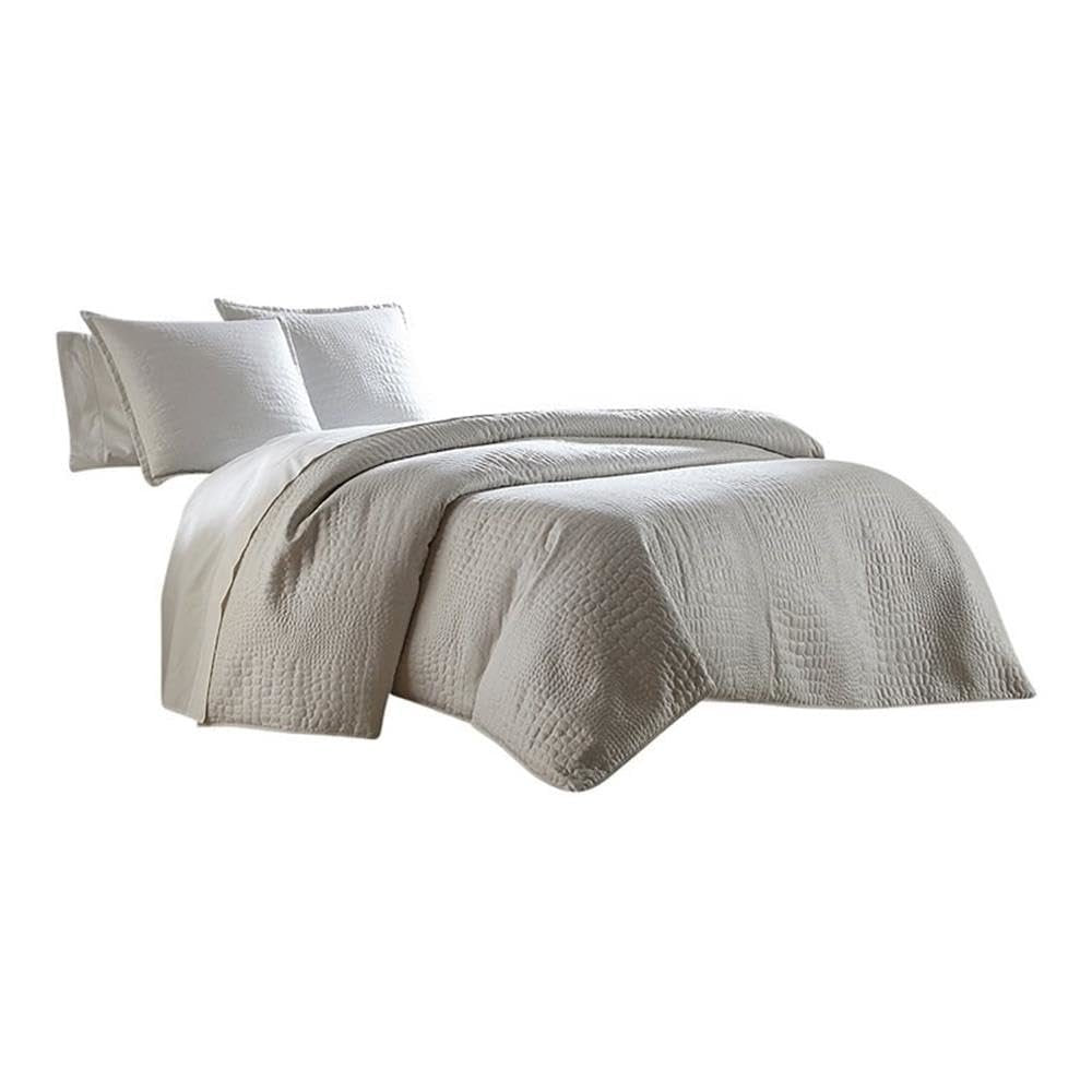 Brilliance 3-Piece Queen Coverlet/Duvet - White