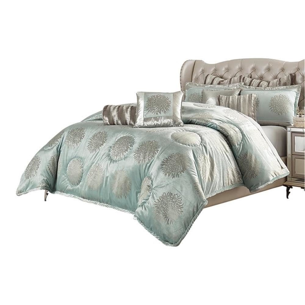 Regent 10-Piece King Comforter Set - Ice Blue