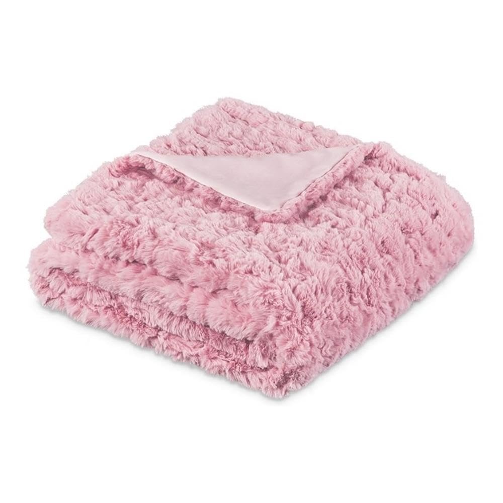 Gretta 54"x72" Faux-Fur Throw - Quartz
