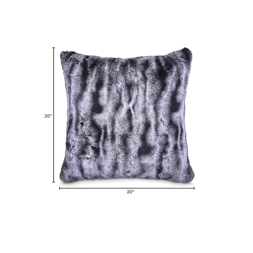 Solo 20" Faux-Fur Throw Pillow, Set of 2 - Marine Navy