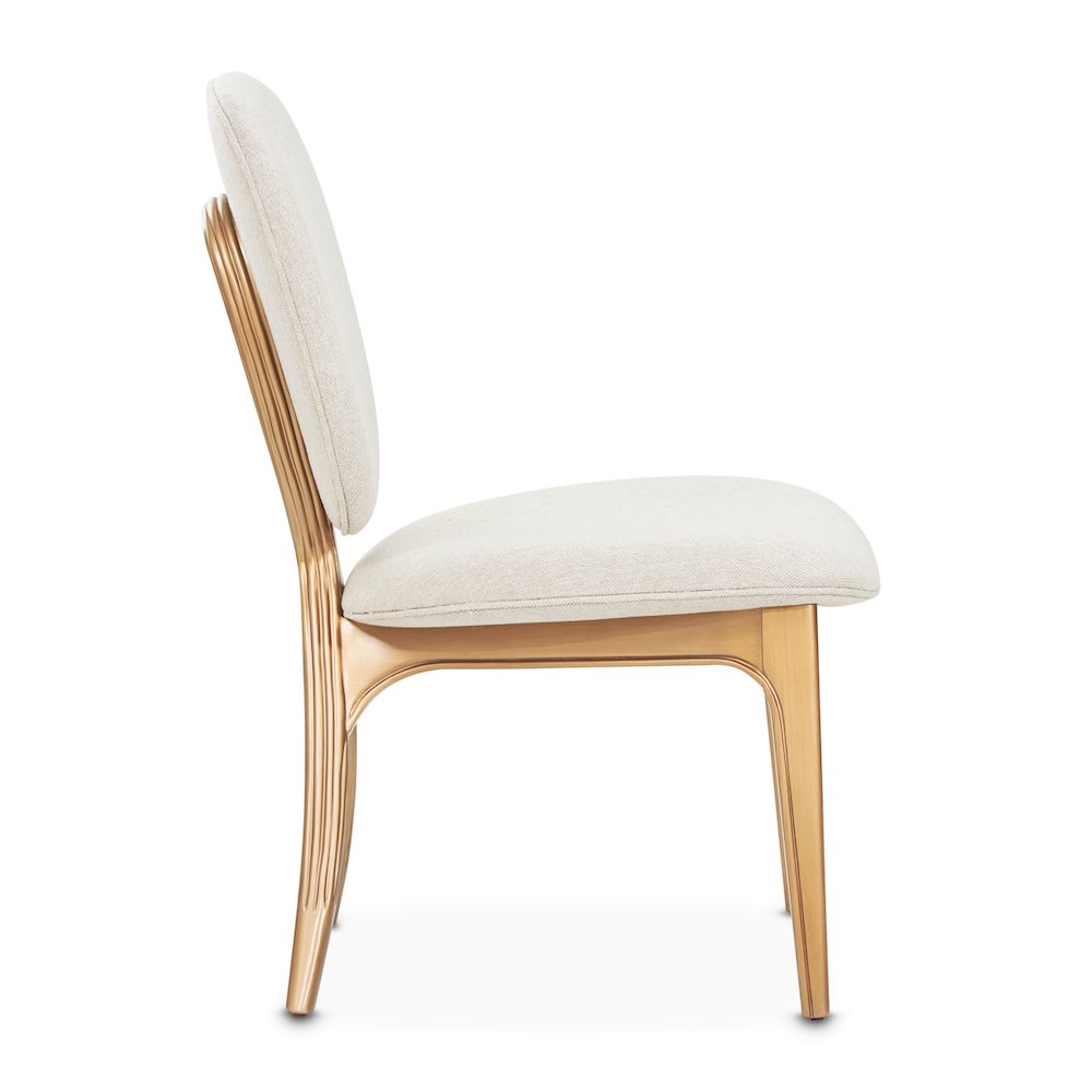 Camellia Field Vanity Chair - Linen/Antique Gold