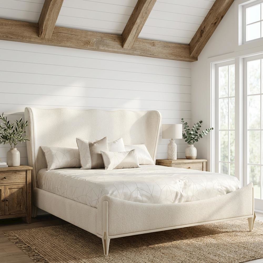 La Terrazza Queen Panel Bed - Creamy Pearl