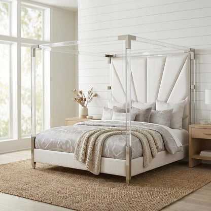Penthouse Eastern King Canopy Bed - Ash Gray