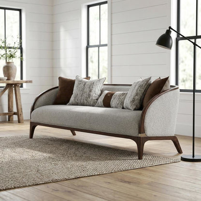 Houston Sofa - Pebble/Walnut