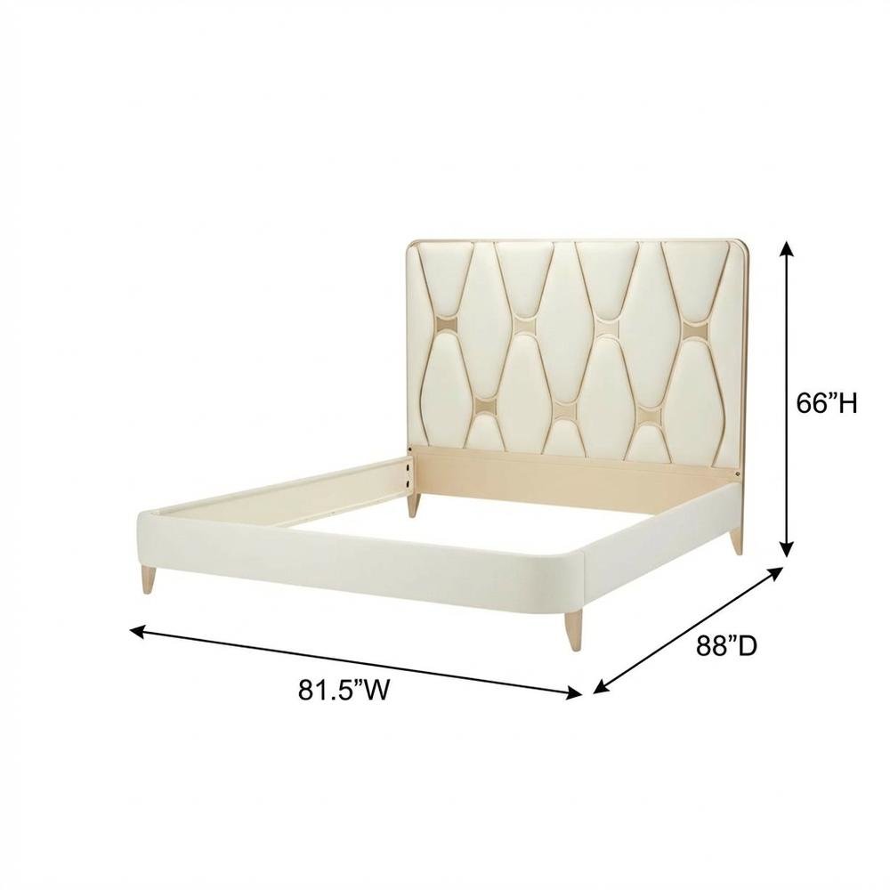 La Rachelle Eastern King Upholstered Panel Bed - Champagne
