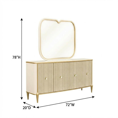 Scotts Square Sideboard with Wall Mirror - Light Champagne