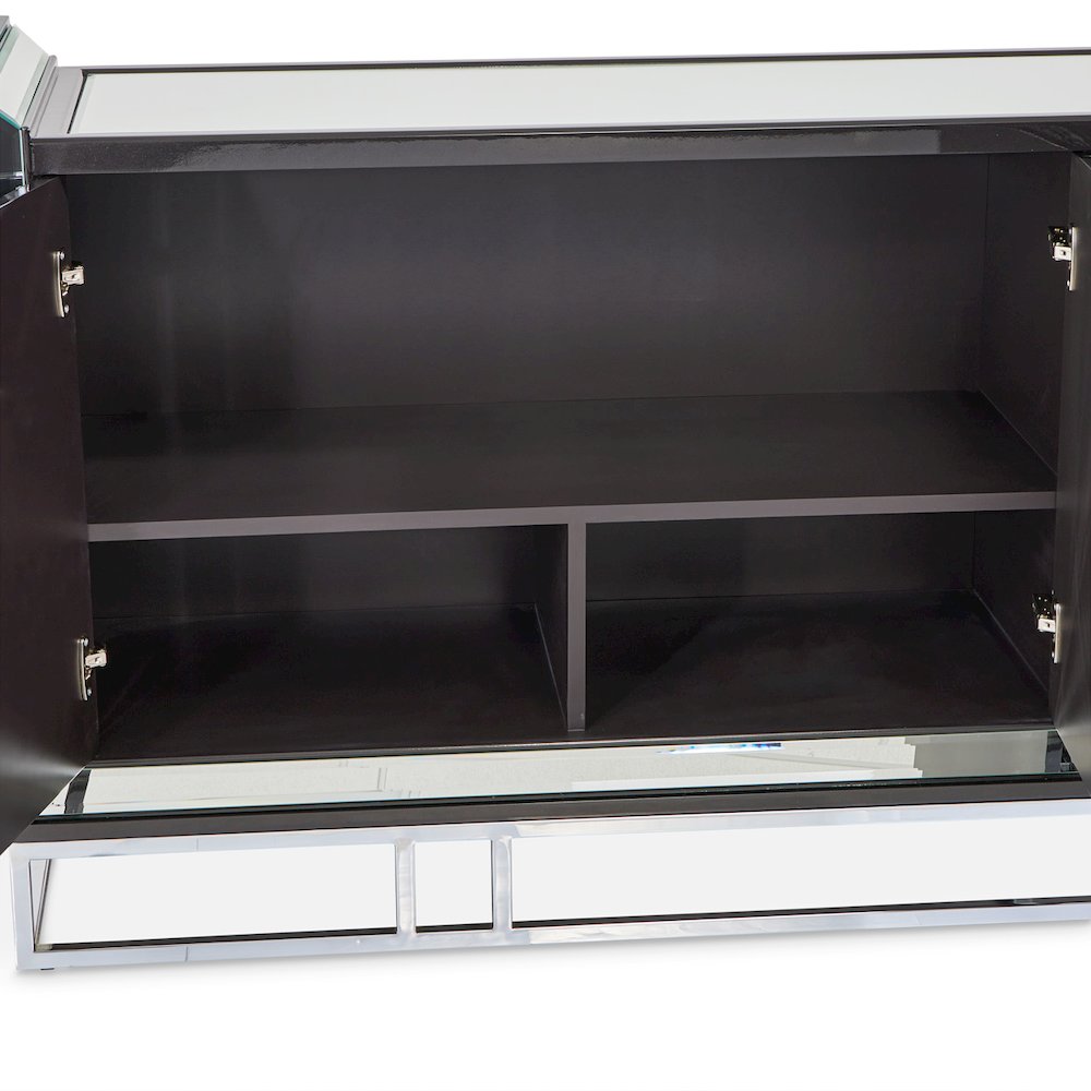 Carmela Console Table - Glossy Charcoal Sand