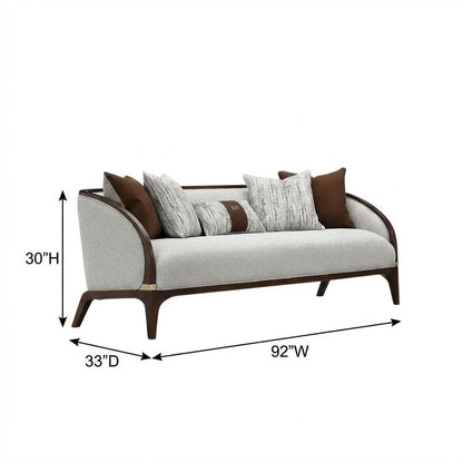 Houston Sofa - Pebble/Walnut