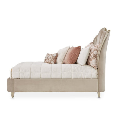 Villa Cherie Eastern King Channel Tufted Bed - Hazelnut