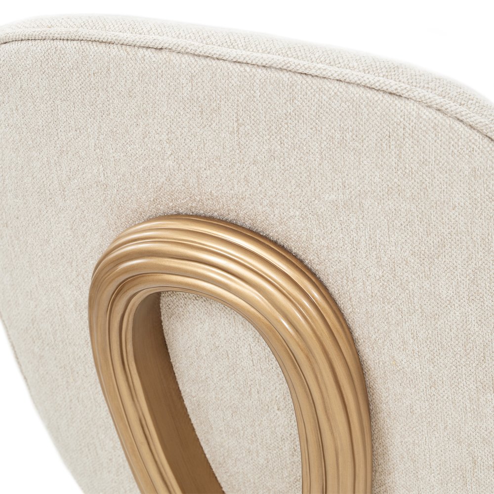 Camellia Field Vanity Chair - Linen/Antique Gold