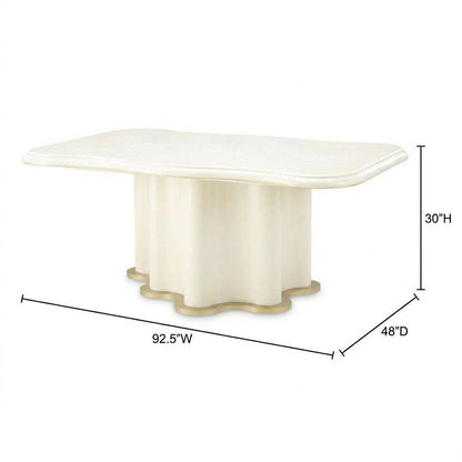 La Terrazza Double Pedestal Dining Table - Creamy Pearl