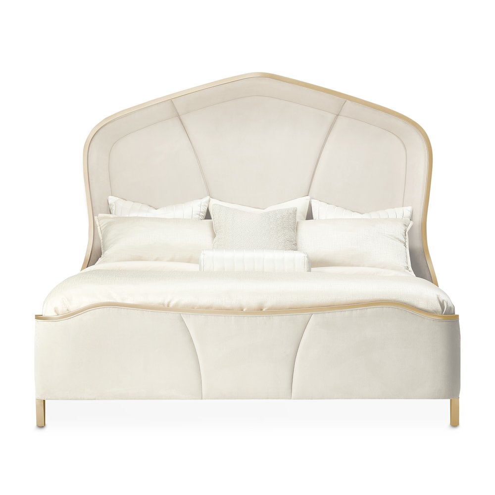 Malibu Crest Cal. King Curved Panel Bed - Chardonnay