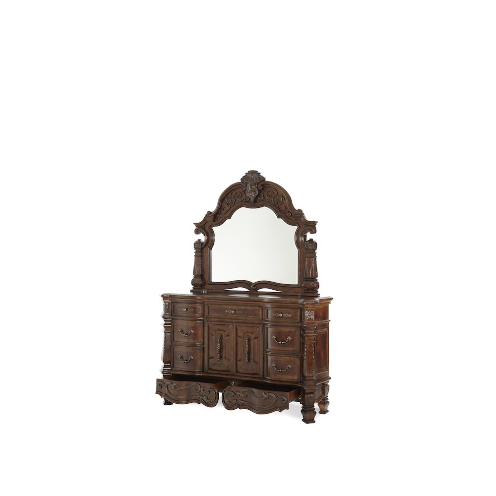 Windsor Court Dresser with Mirror - Vintage Fruitwood