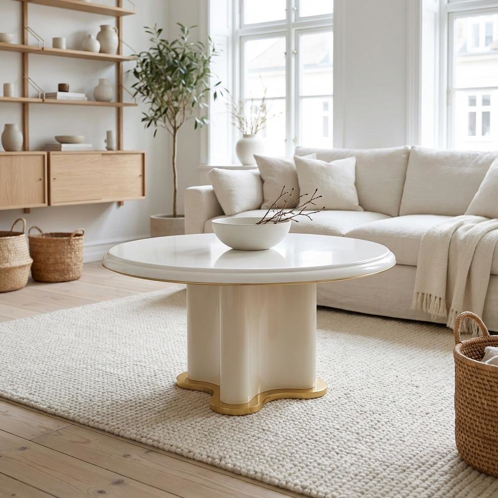 La Terrazza 54" Round Dining Table - Creamy Pearl