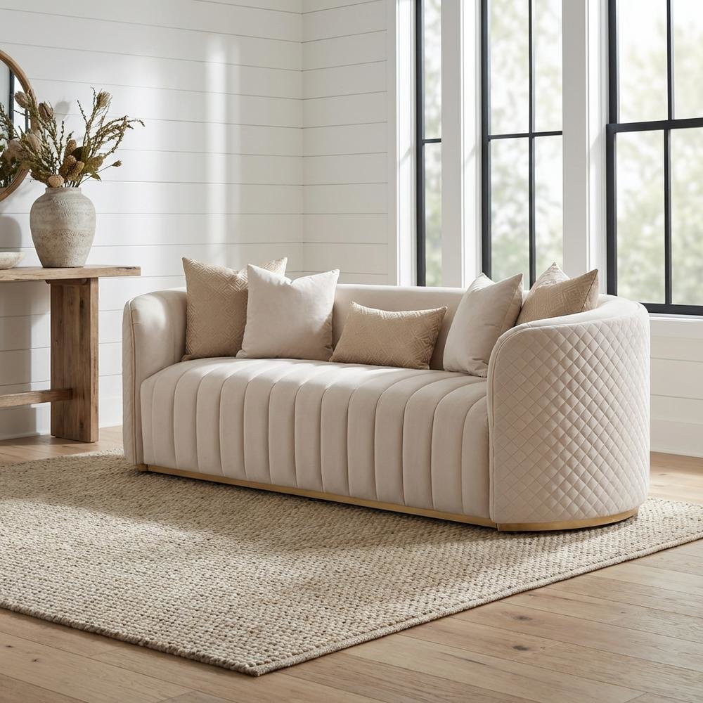 Ariana Sofa - Beige/Gold
