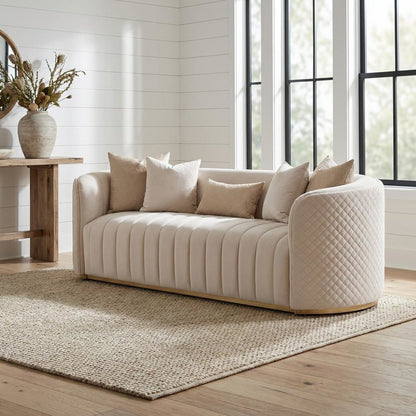 Ariana Sofa - Beige/Gold