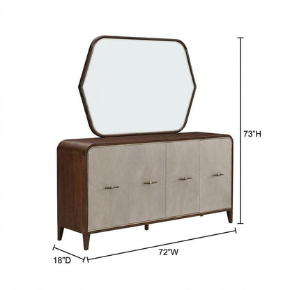Houston Sideboard with Mirror - Walnut