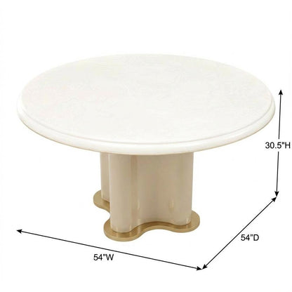La Terrazza 54" Round Dining Table - Creamy Pearl