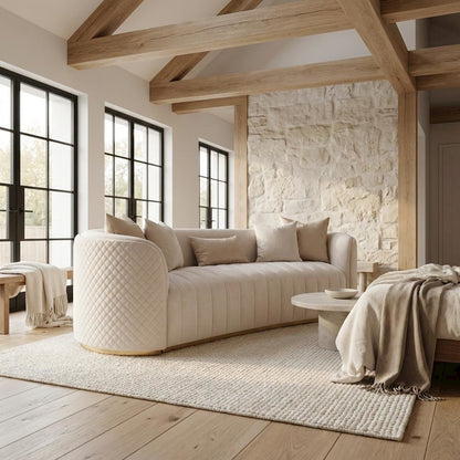 Ariana Sofa - Beige/Gold
