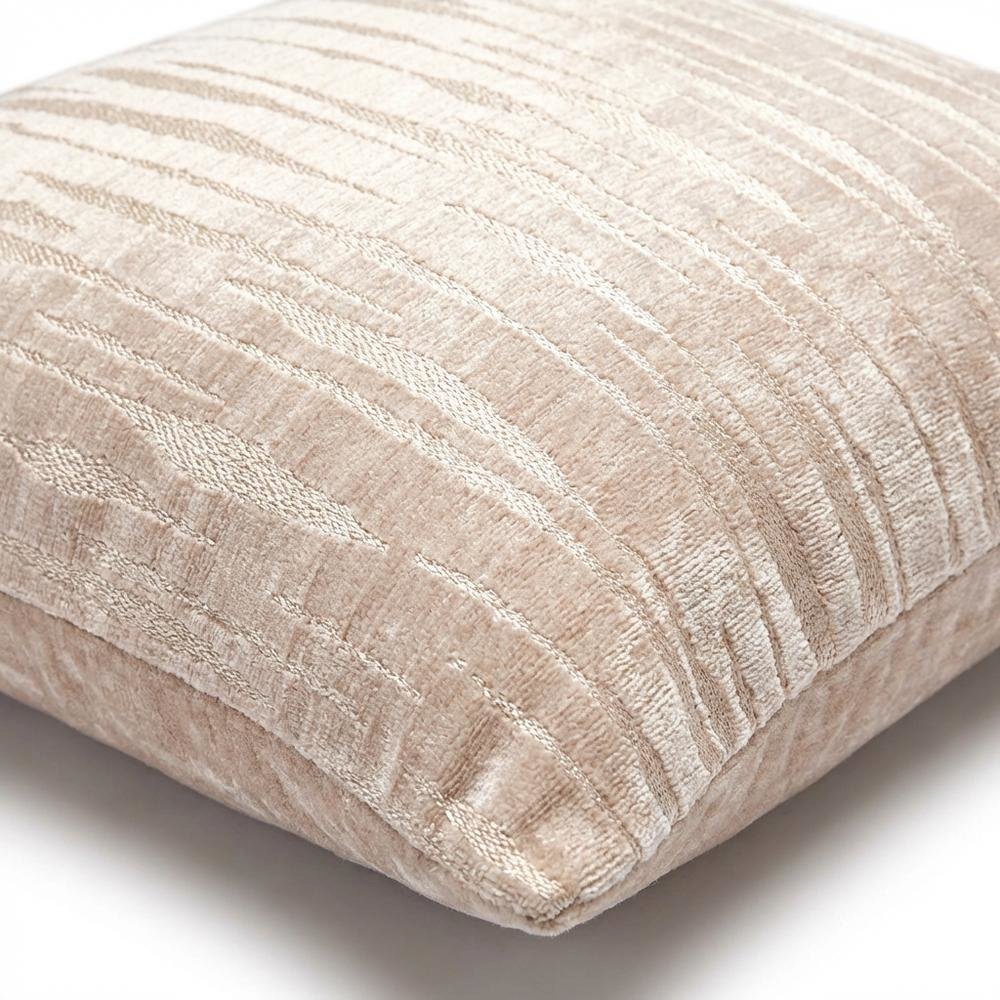GLAMtastic Parallel 19" Square Pillow, Set of 2 - Cream