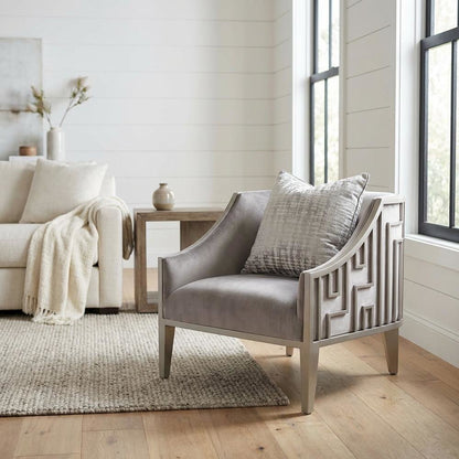 Roxbury Park Velvet Accent Chair - Gray Pearl/Stainless Steel