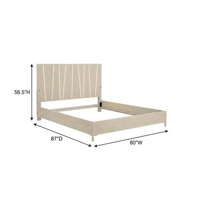Lotus Bay King Panel Bed with LED Lights - Sand