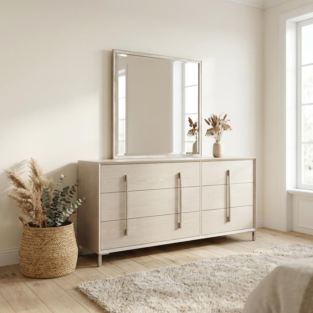 Lotus Bay Large Dresser with Mirror - Sand