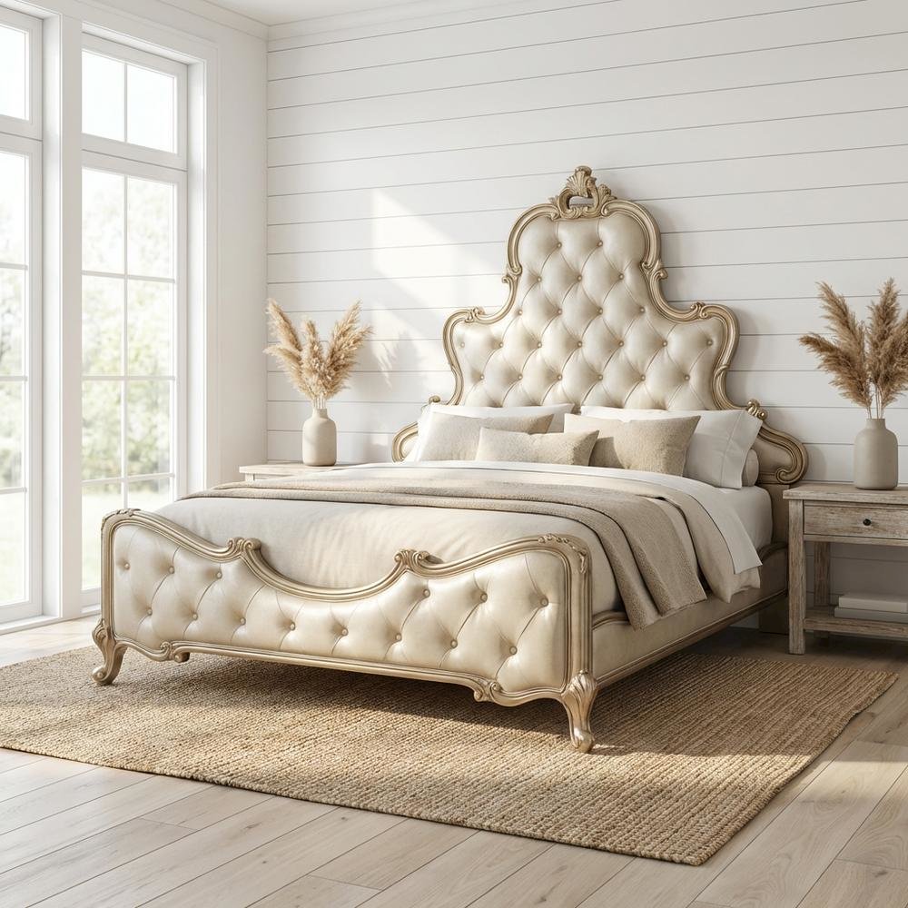 Platine de Royale Cal King Panel Bed - Antique Platinum