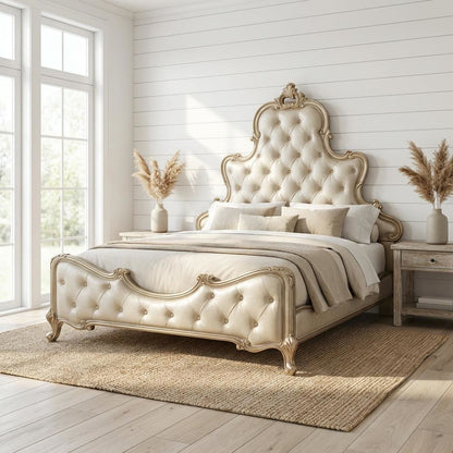 Platine de Royale Cal King Panel Bed - Antique Platinum