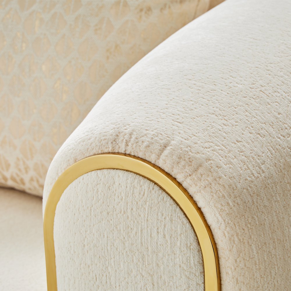 Sassani Accent Chair - Crepe/Gold