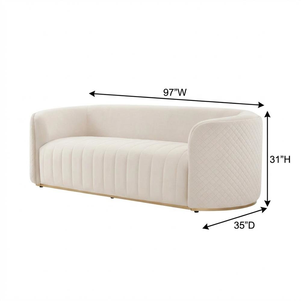 Ariana Sofa - Beige/Gold
