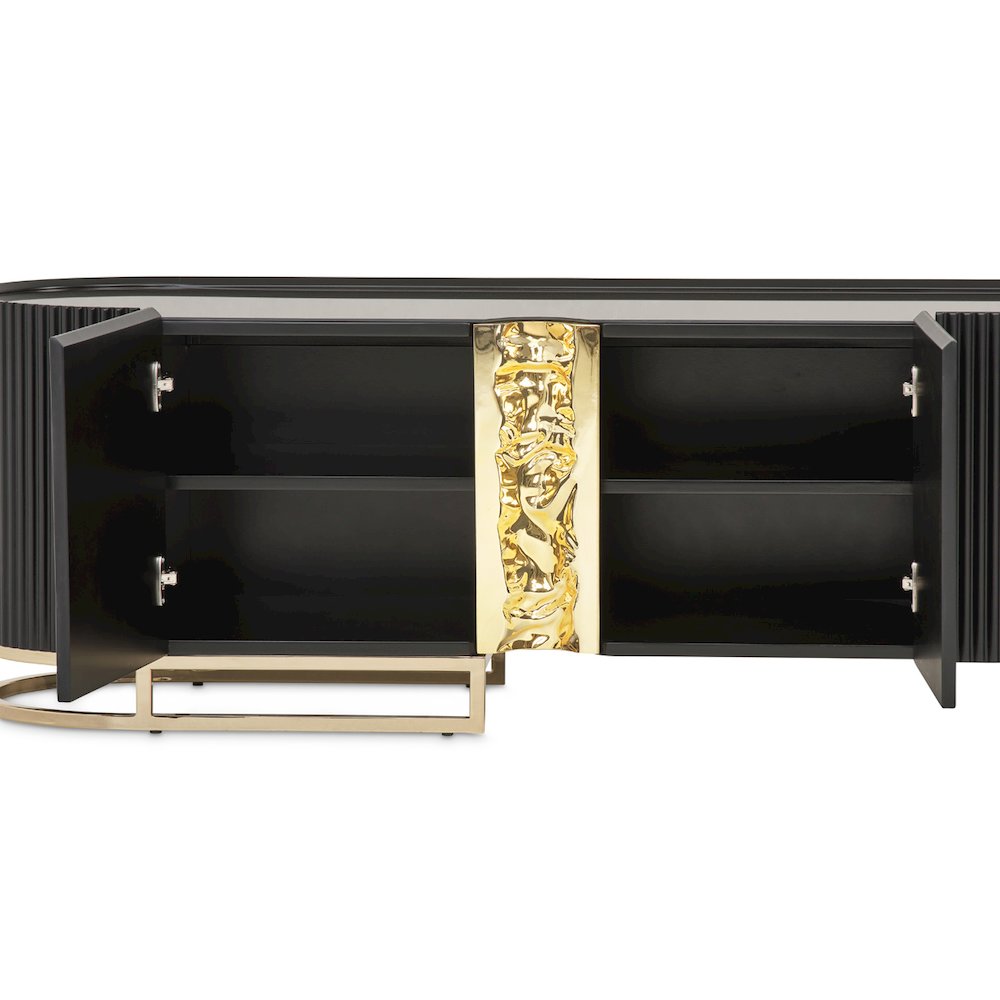 Lisbon Media Cabinet - Silken Matte Black
