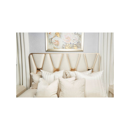 La Rachelle Queen Upholstered Panel Bed - Champagne