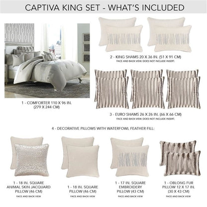 Captiva 10-Piece King Comforter Set - Neutral