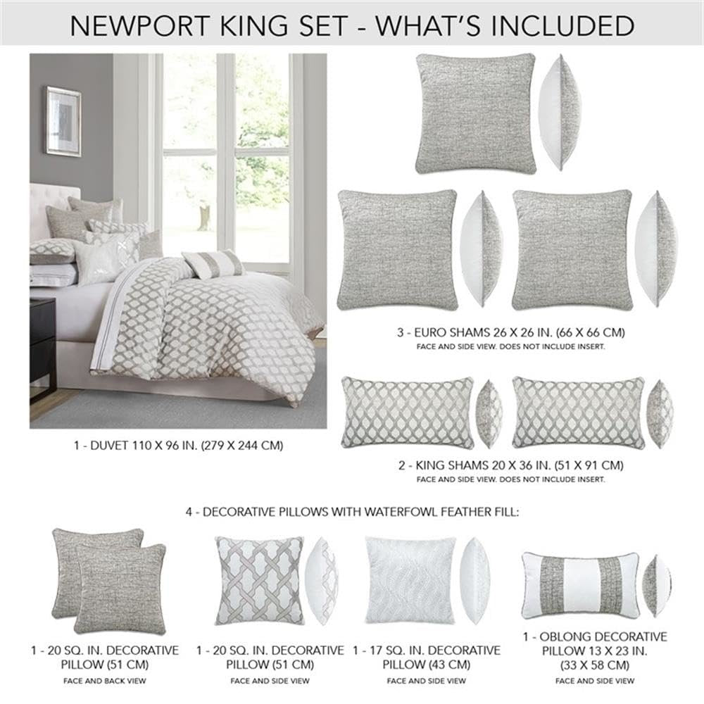Newport 10-Piece King Comforter Set - Platinum