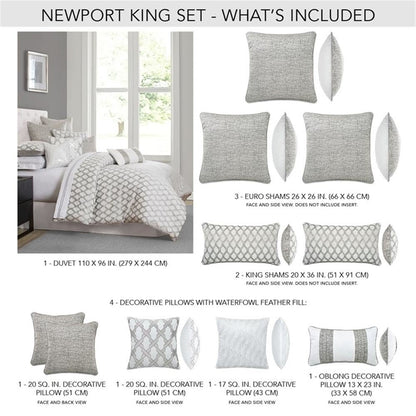 Newport 10-Piece King Comforter Set - Platinum